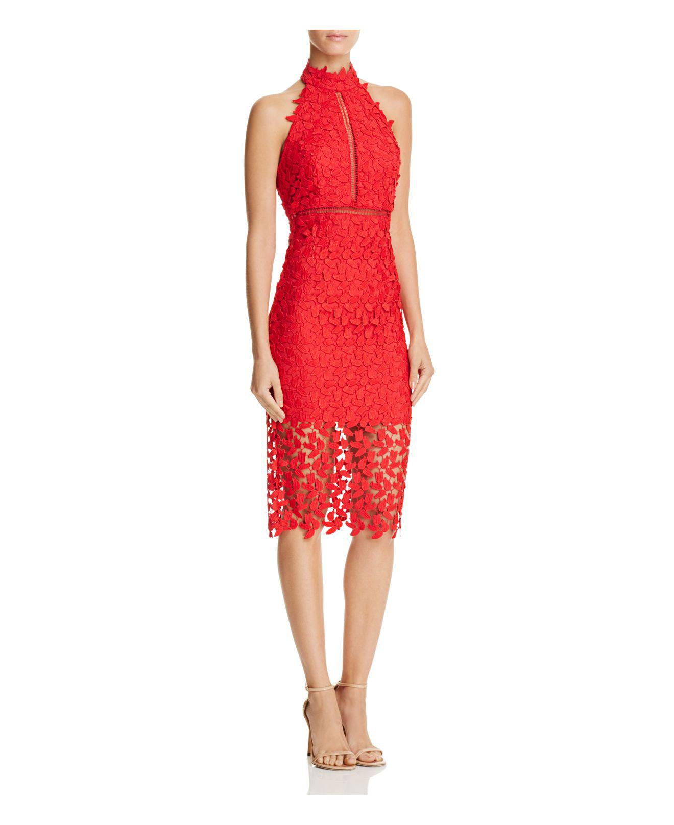 Bardot lace halter dress hotsell