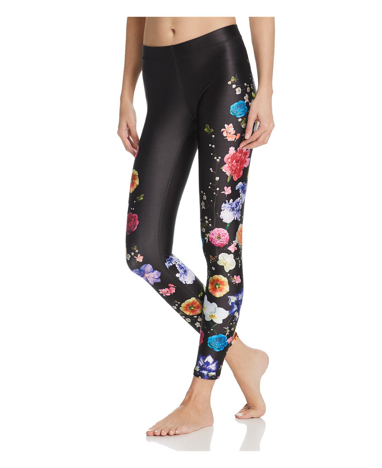 Lyst - Terez Fresh Floral Leggings in Black