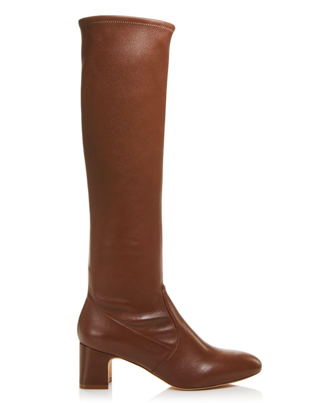 brown tall boots with heel