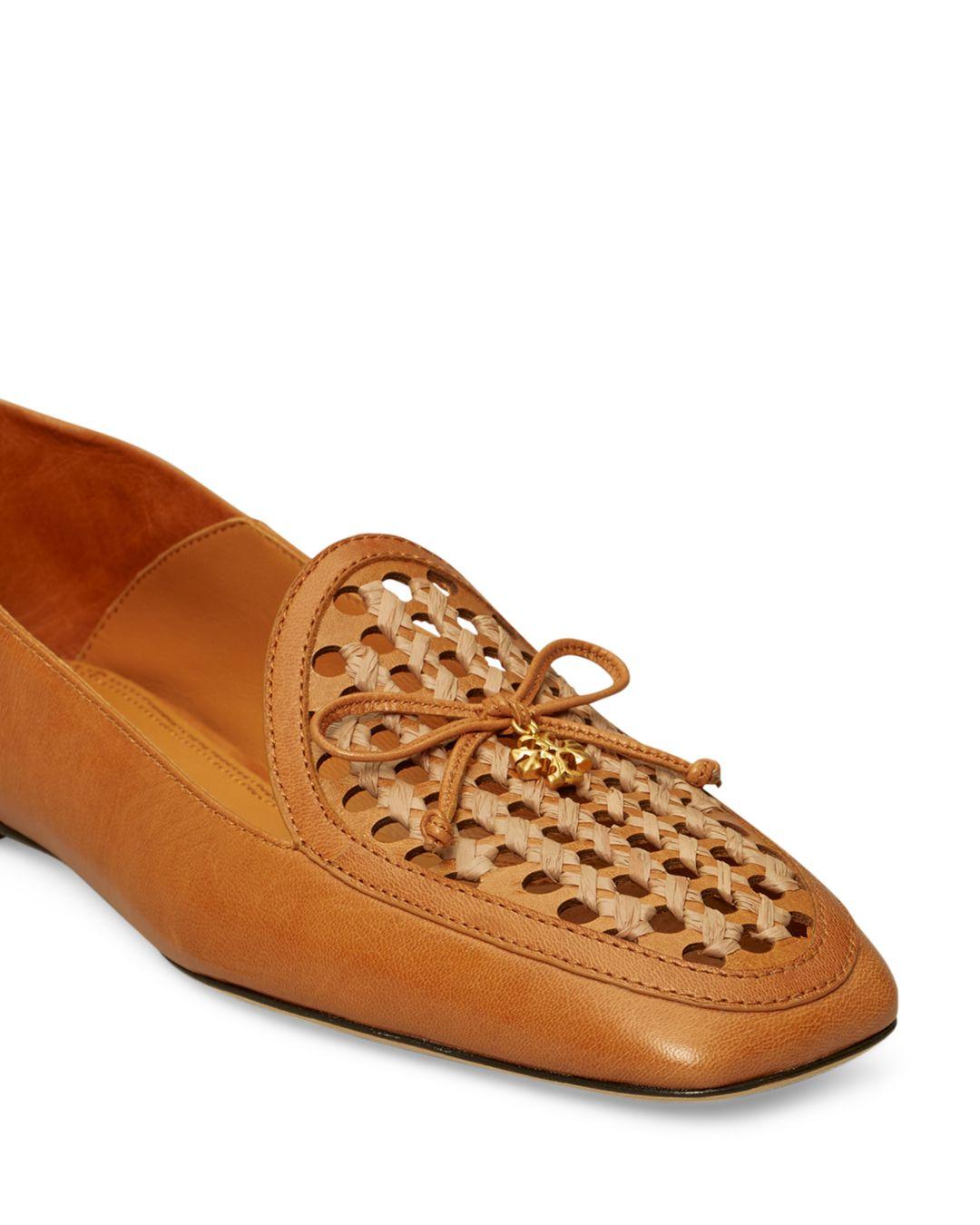 Tory Burch Charm Woven Loafer in Brown | Lyst