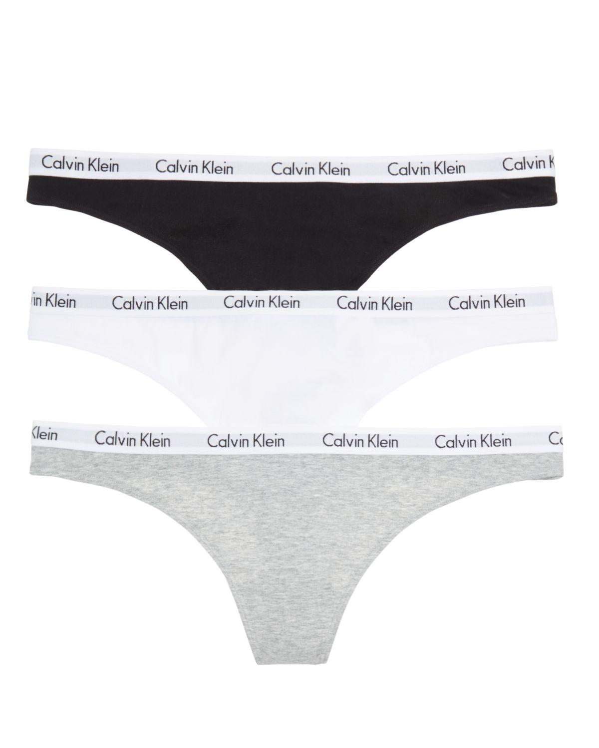 Calvin klein Carousel Thongs, Set Of 3 #qd3587 in Black | Lyst
