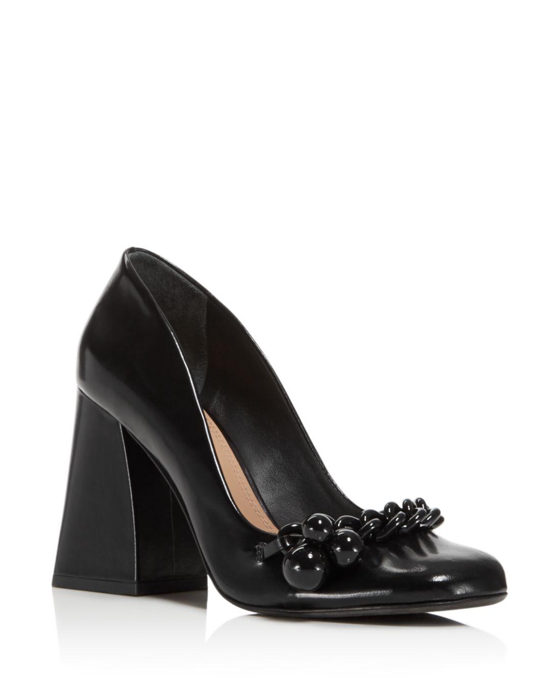 Tory Burch Addison High Block Heel Pumps in Black - Lyst