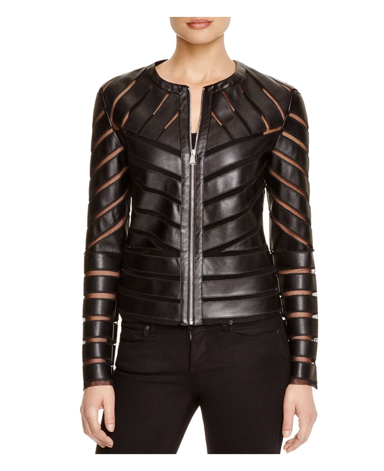 Bagatelle Cutout Faux Leather Jacket in Black - Save 25% | Lyst