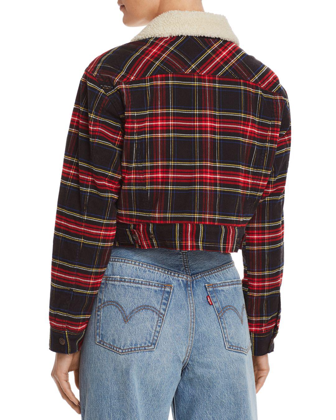 levis plaid sherpa jacket