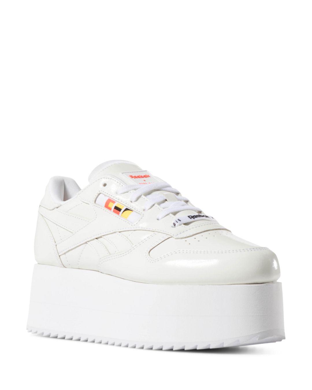 X Gigi Hadid Classic Leather Triple Sneakers in White | Lyst