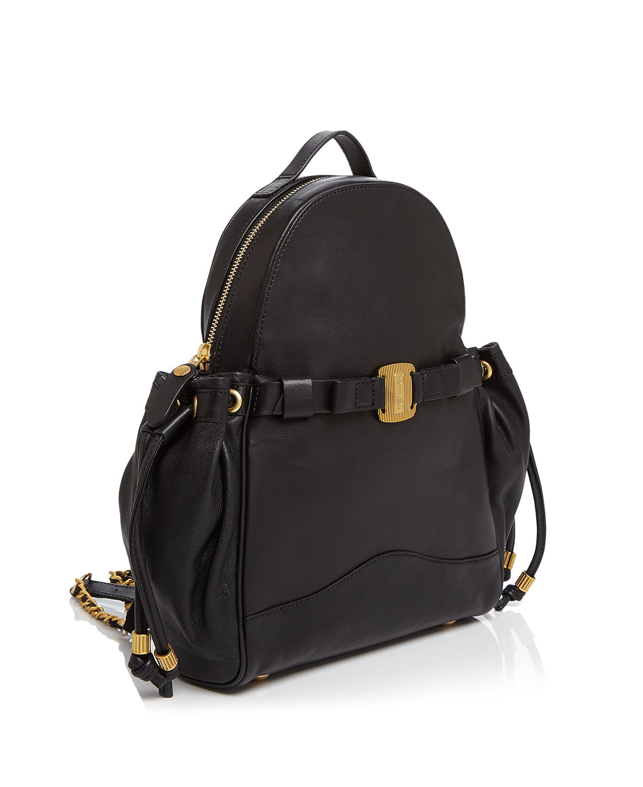 SJP by Sarah Jessica Parker Leather Uni Backpack in Black/Gold (Black) - Lyst