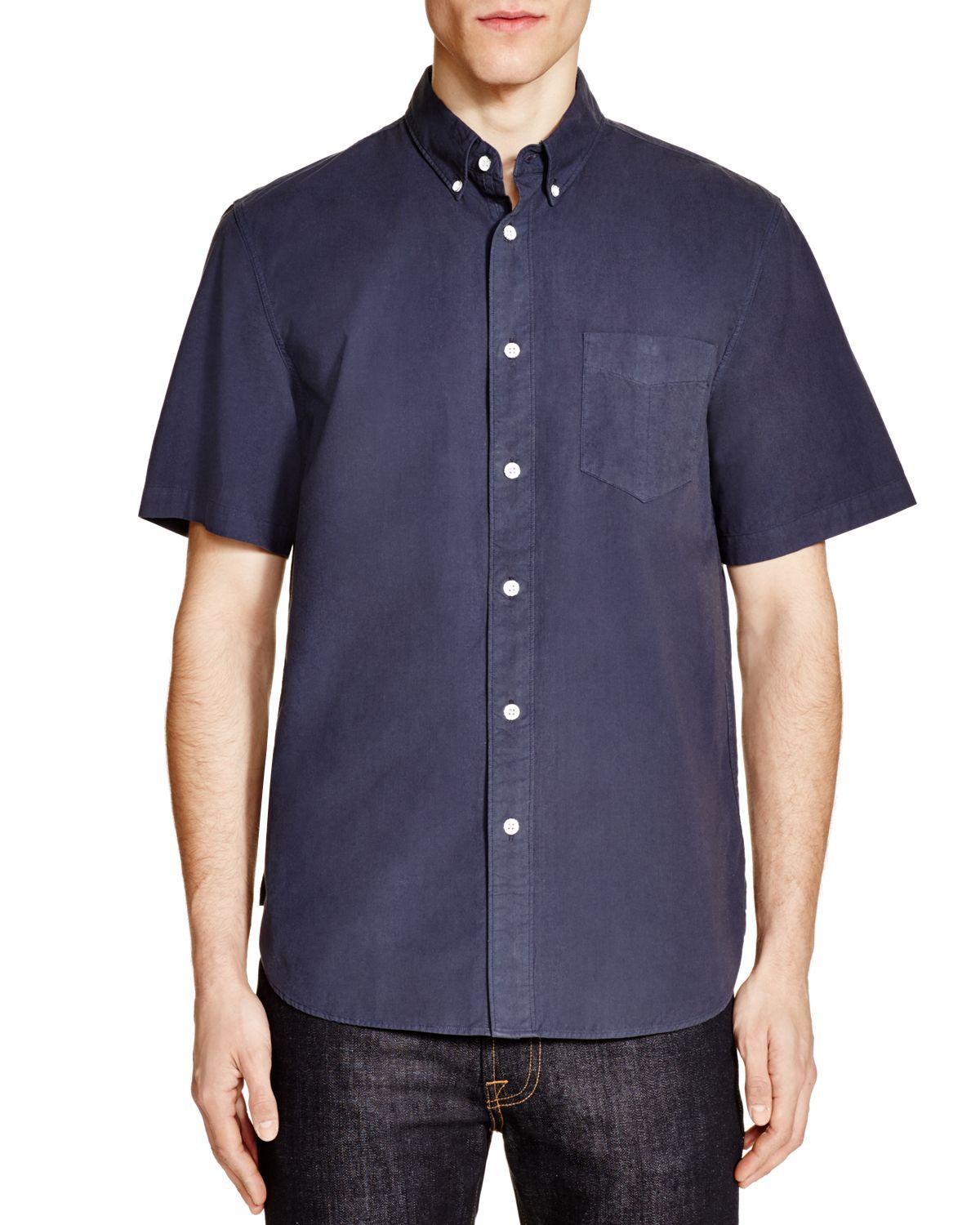 Rag & Bone Cotton Standard Issue Regular Fit Buttondown Shirt in Navy