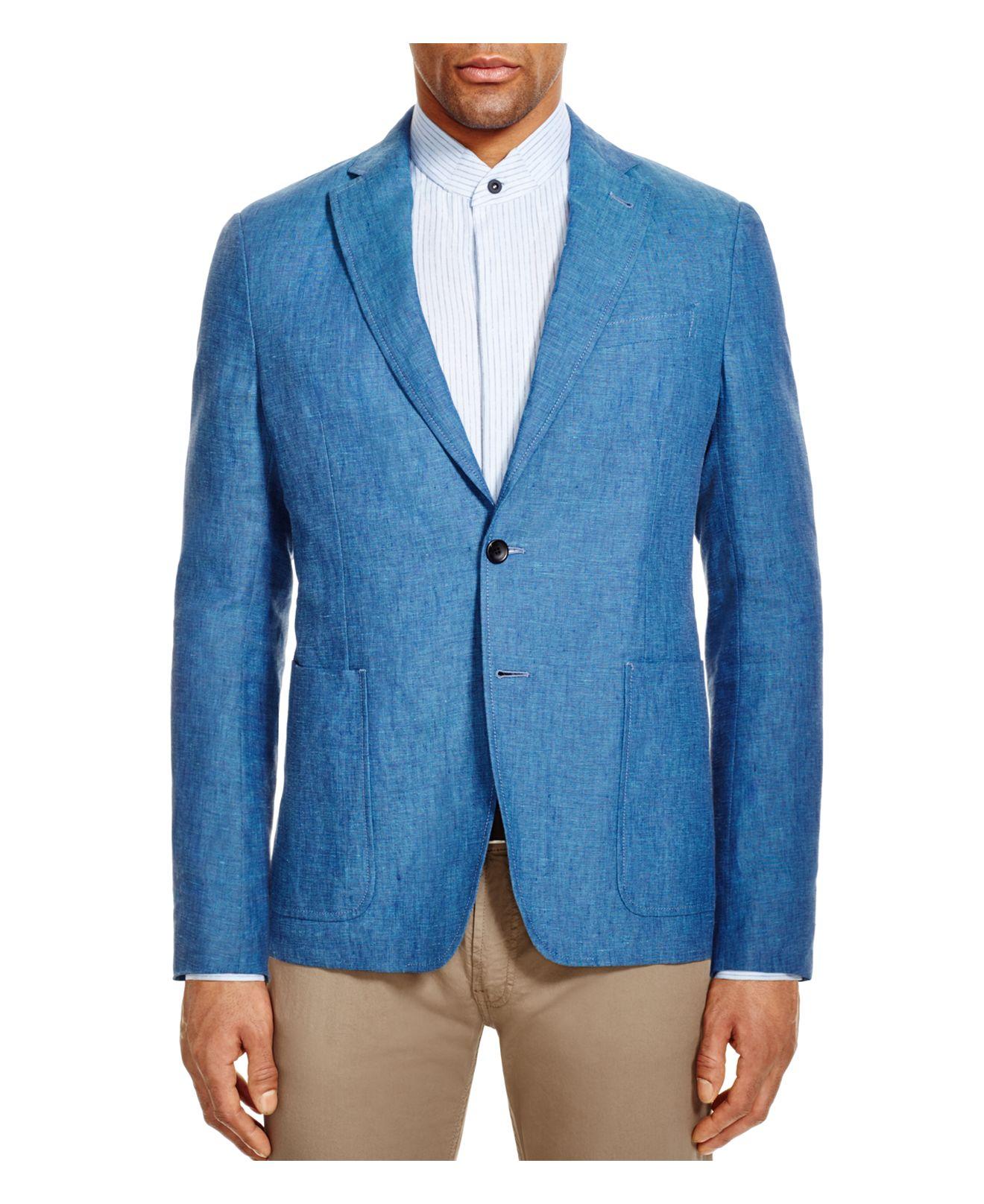 Armani Synthetic Slim Fit Sport Coat in Blue for Men - Lyst