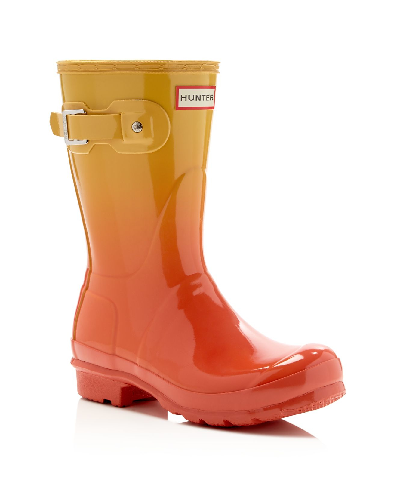 orange hunter rain boots