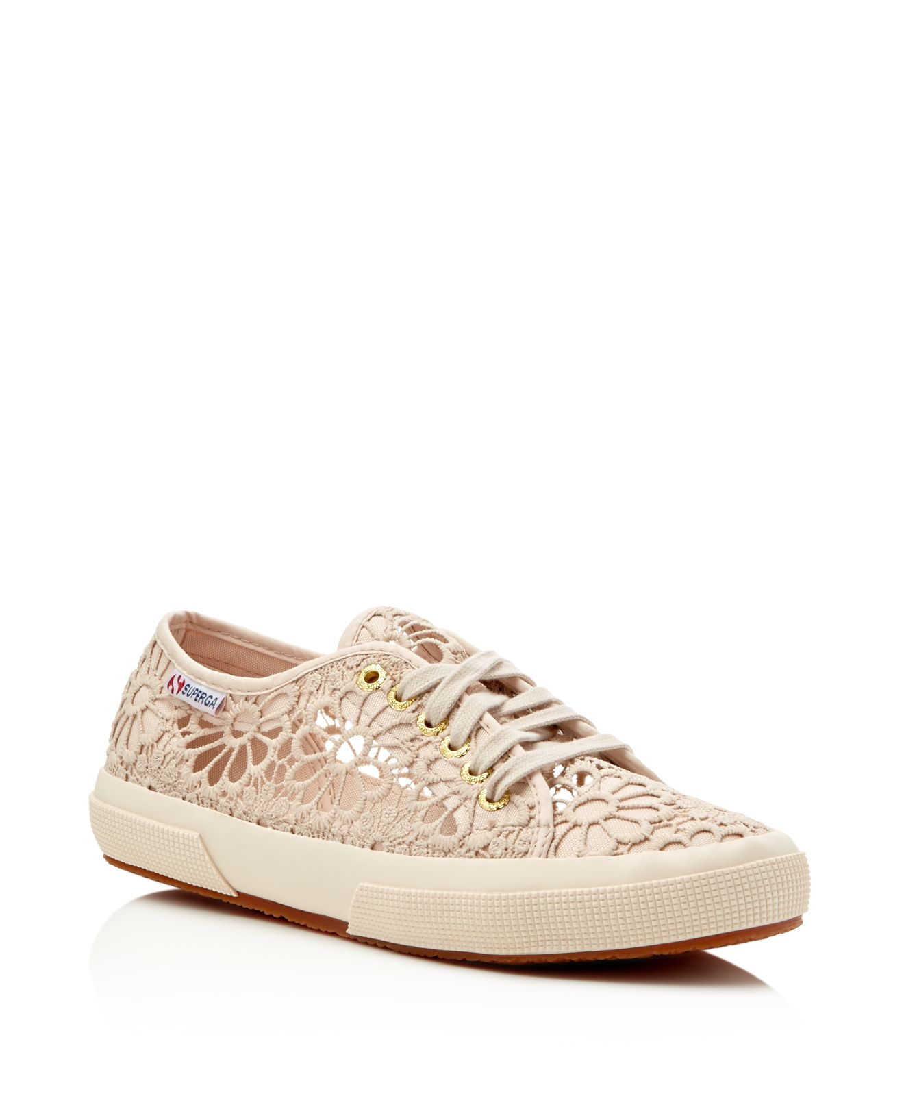 Superga Cotropew Crochet Lace Up Sneakers in Natural | Lyst