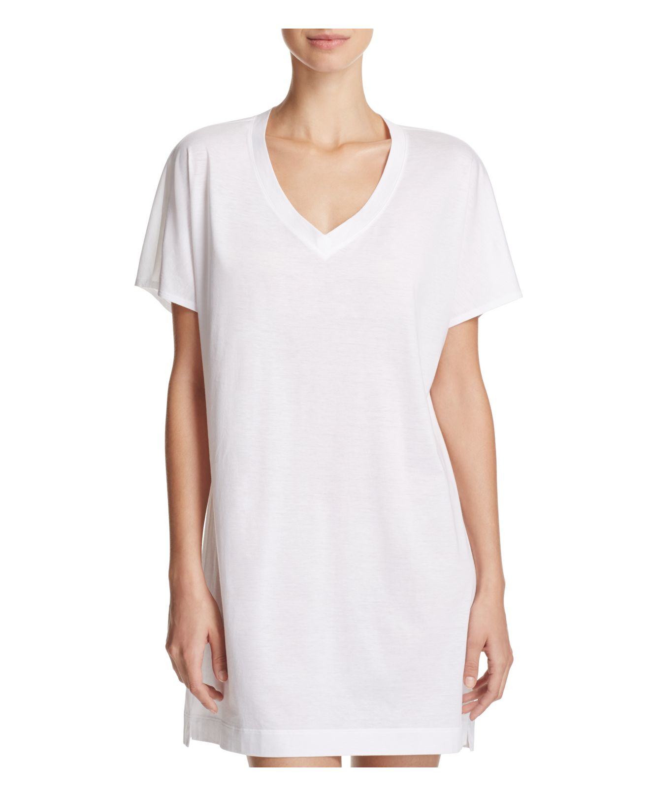 Hanro Laura Oversized Sleep Tee in White Lyst
