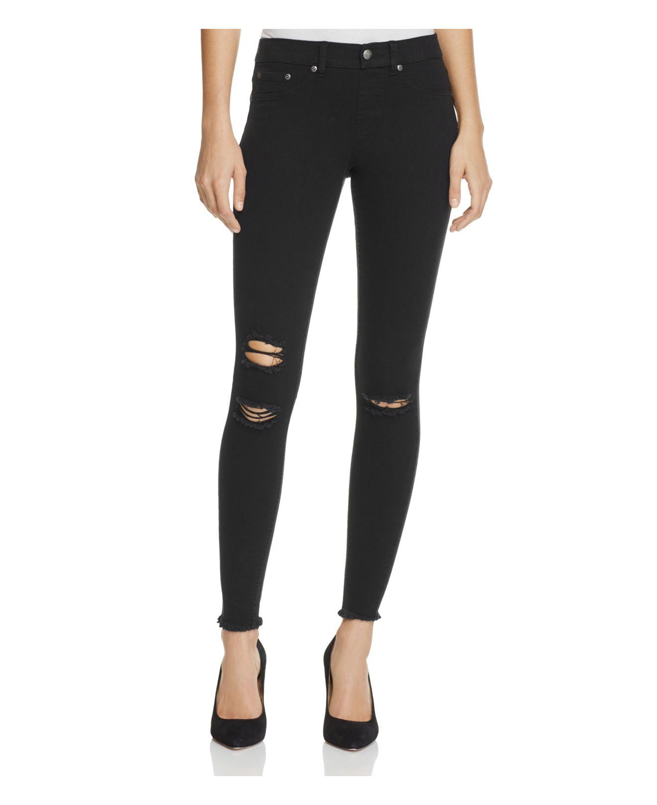 Hue Ripped Knee Denim Leggings in Black Lyst
