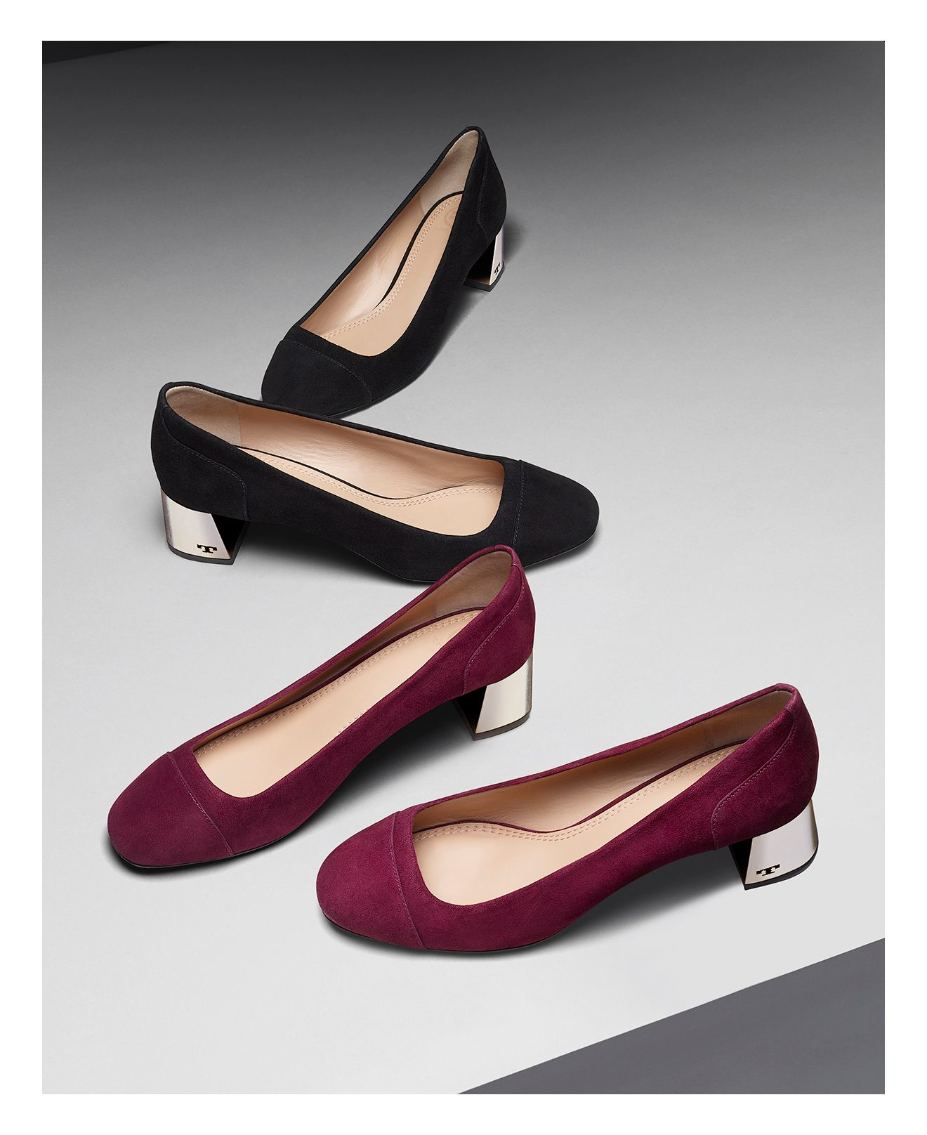 Tory Burch Suede Evelyn Block Heel Pumps in Red Lyst