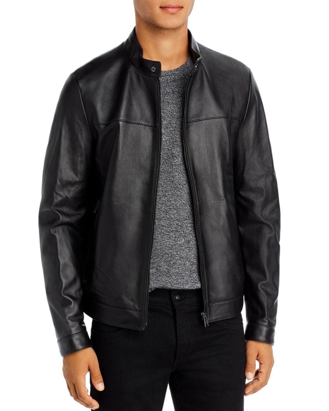 BOSS by HUGO BOSS Nardi Leather Jacket in Black for Men - Lyst