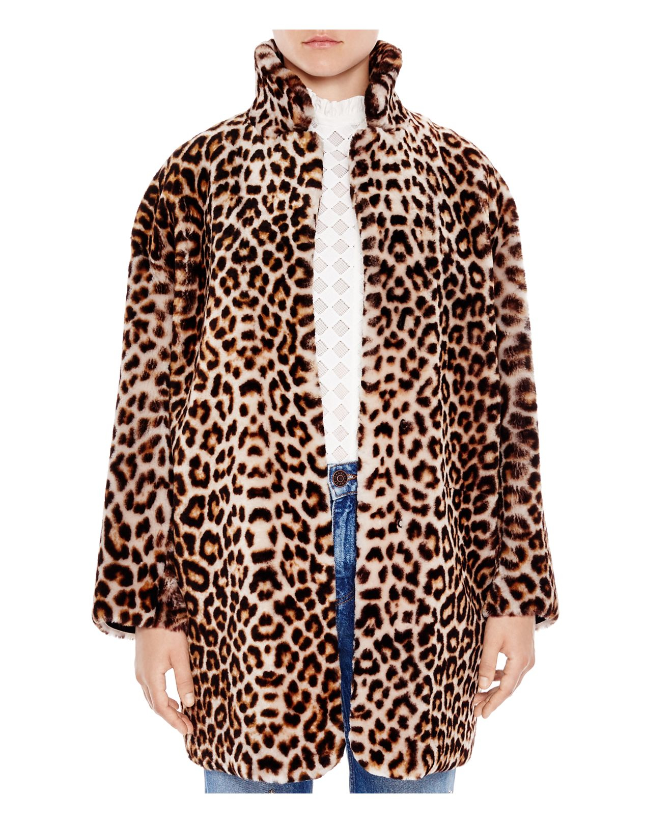 sandro leopard coat