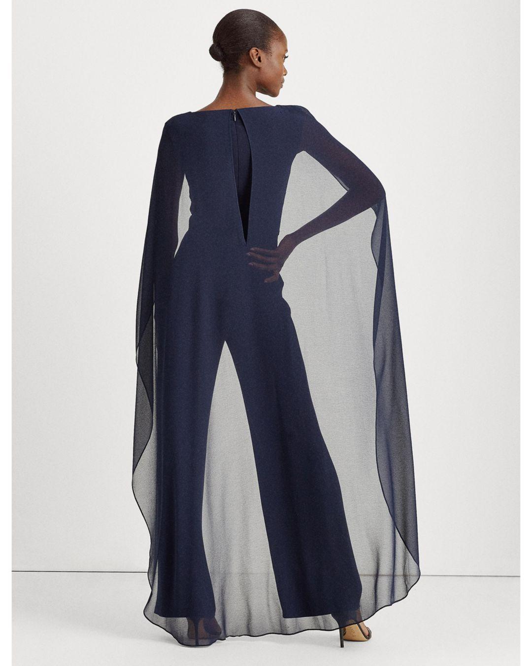 ralph lauren chiffon overlay jumpsuit