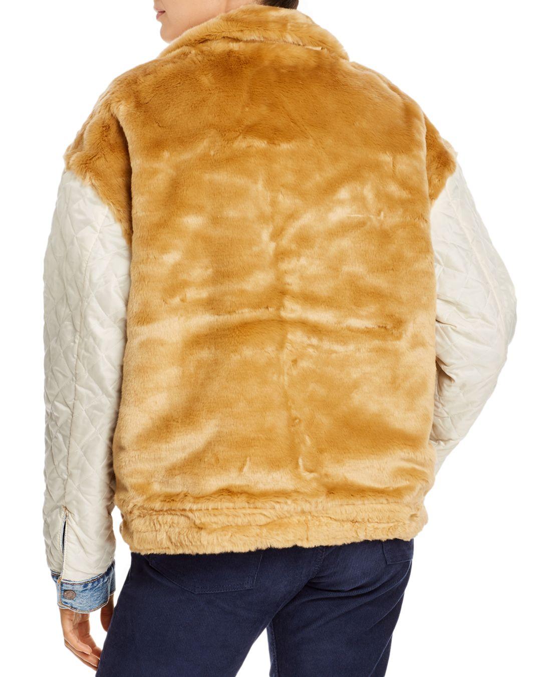 levi's faux fur denim jacket