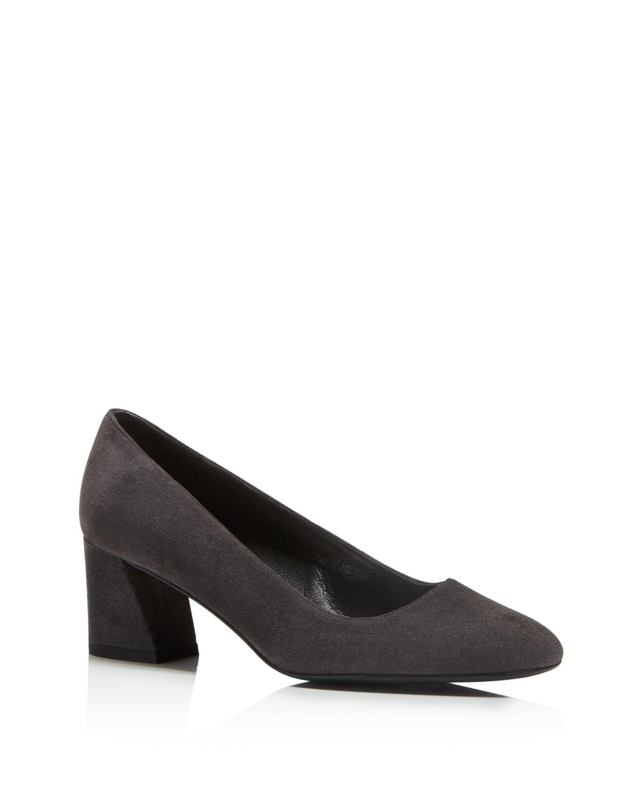 Stuart Weitzman Mary Suede Mid Heel Pumps in Slate (Black) Lyst