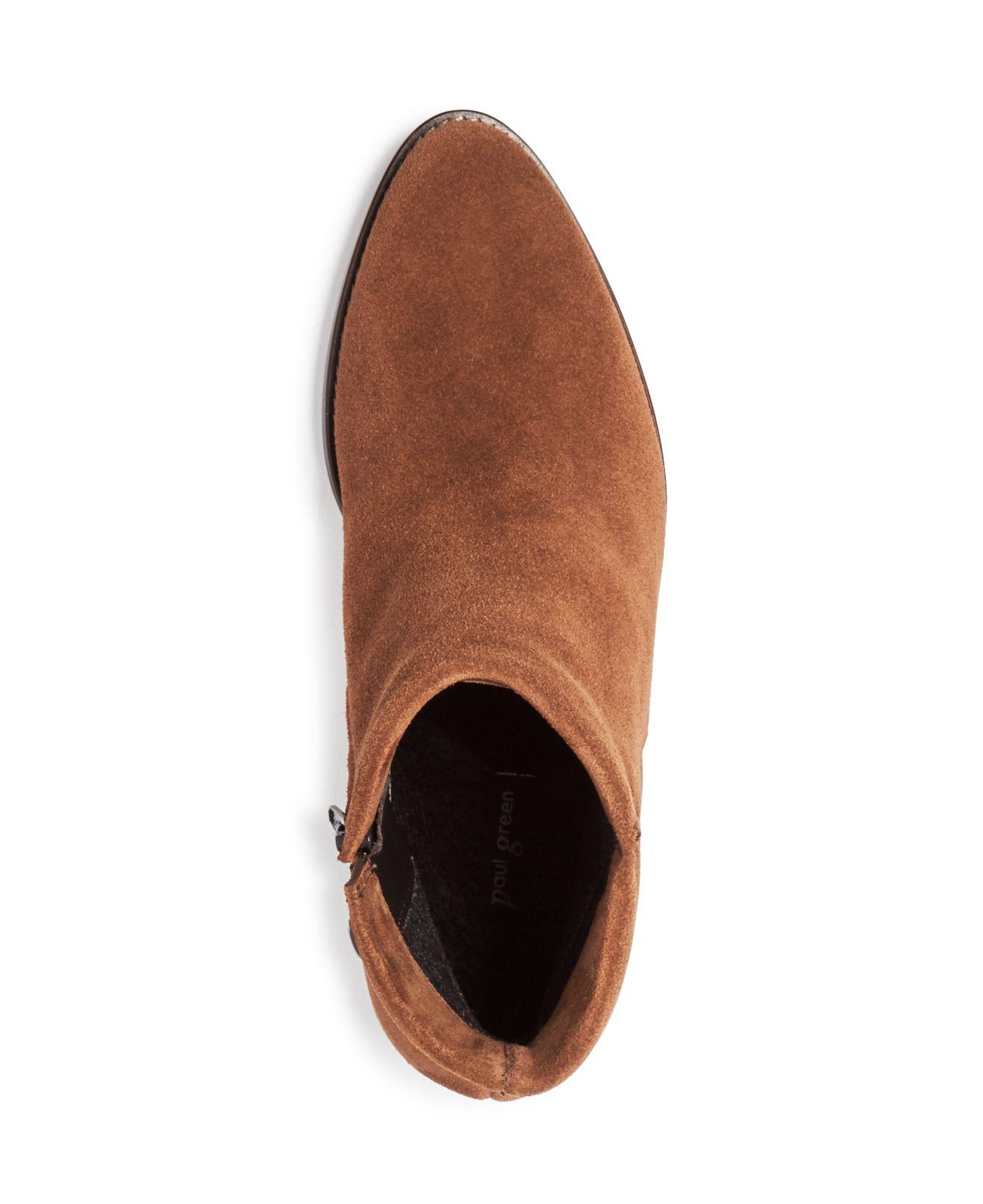 suede booties low heel