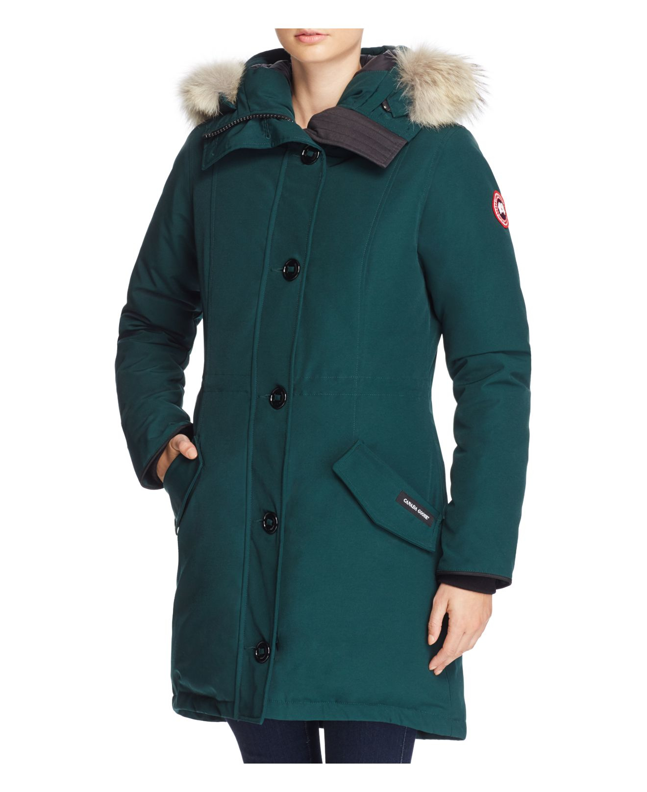 Canada goose Fur Trim Rossclair Down Parka in Green Lyst