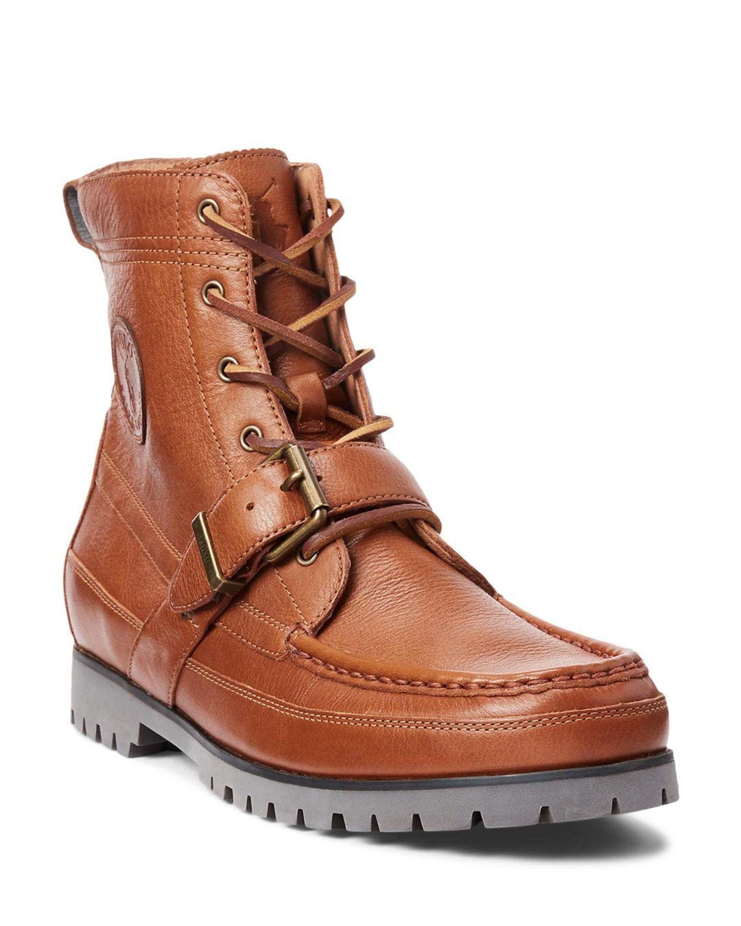 Polo Ralph Lauren Ranger Leather Lace Up Boots in Brown for Men | Lyst