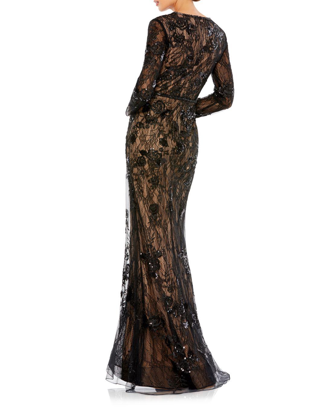 Mac Duggal Embellished Lace Trumpet 