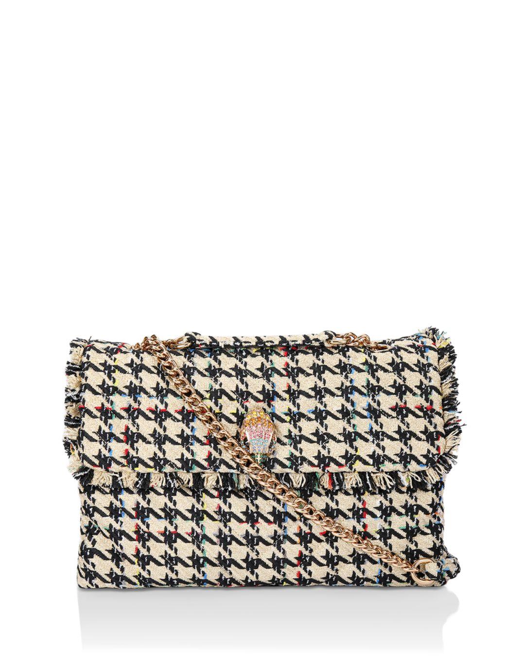 Kurt Geiger Tweed Large Kensington Bag in Gray | Lyst