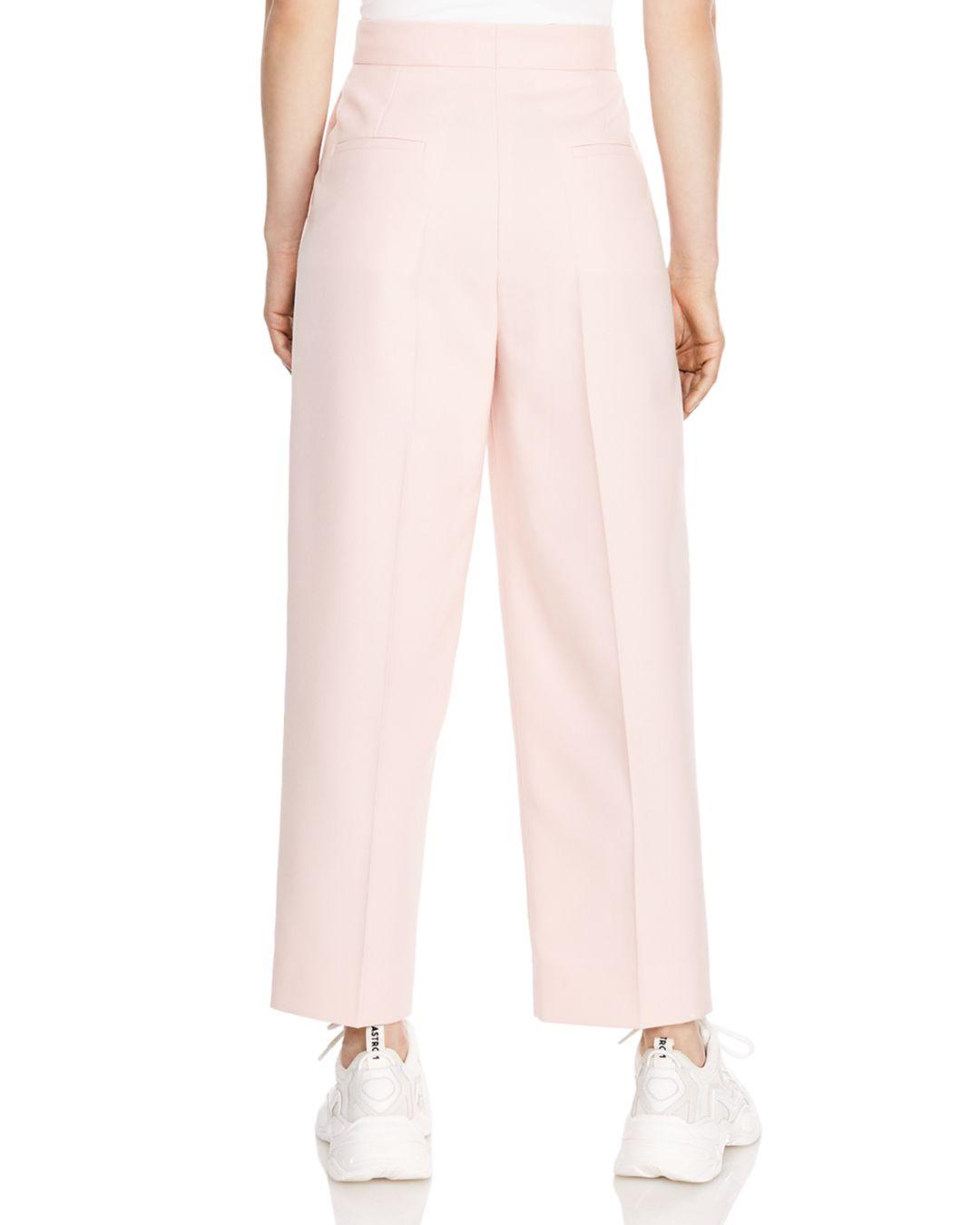 Sandro Aude Cropped Center - Creased Pants in Pink - Lyst