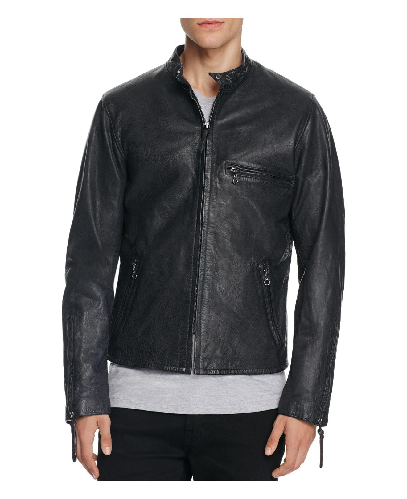 levi's blue leather jacket