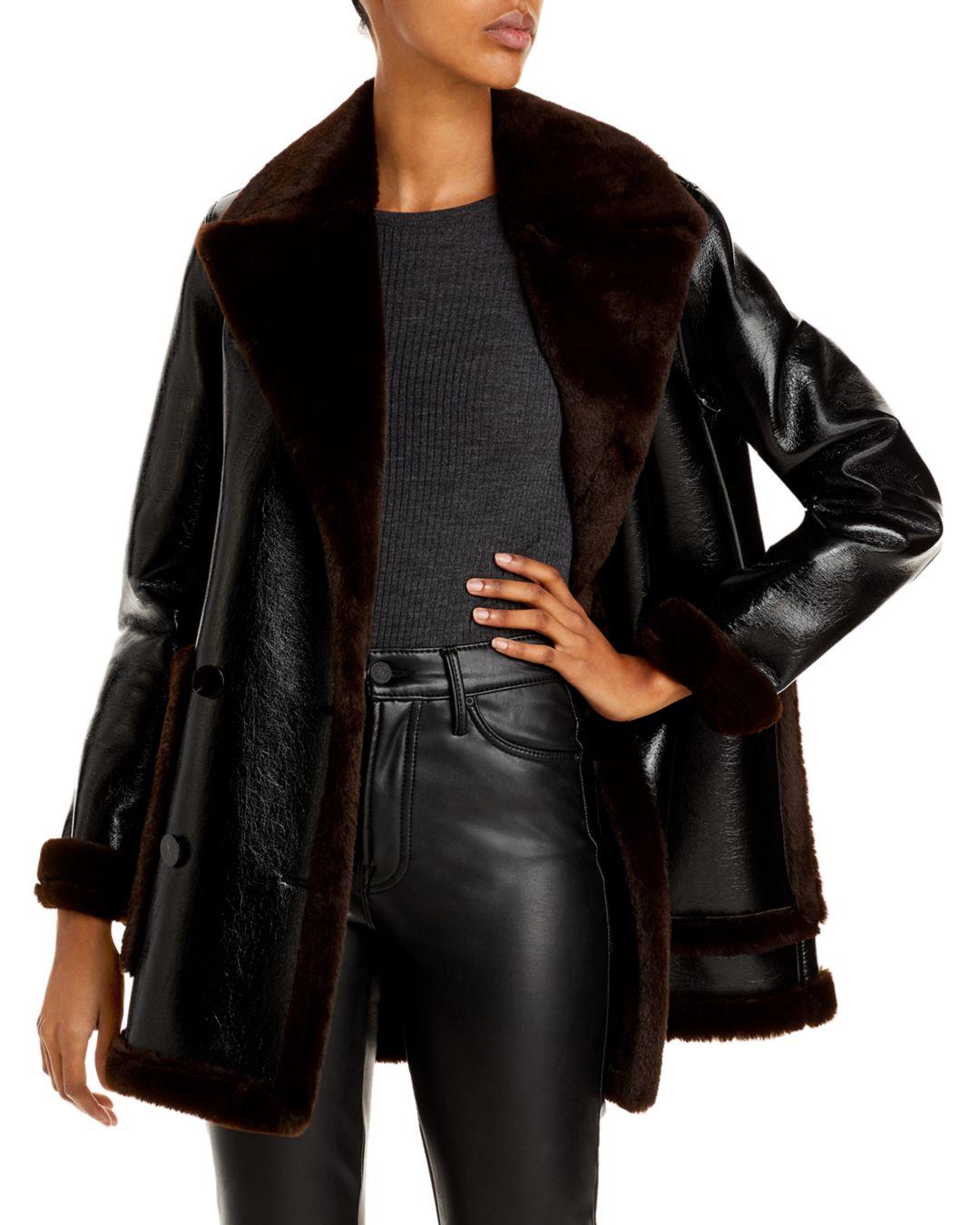 black fur bomber