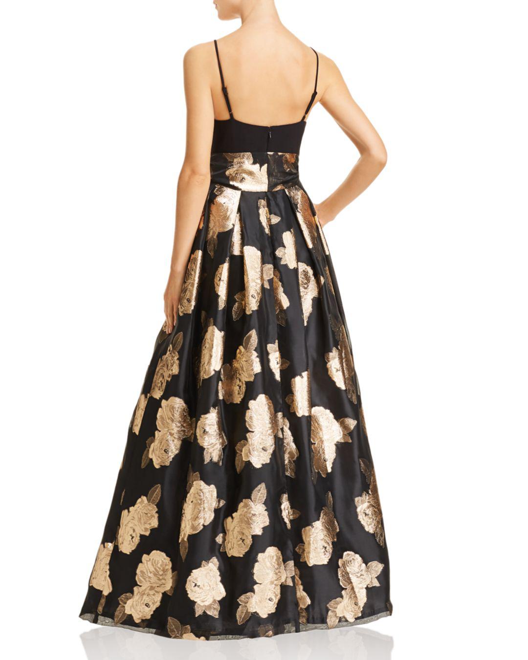 ELIZA J Sleeveless Metallic Jacquard Ball Gown - We Select Dresses