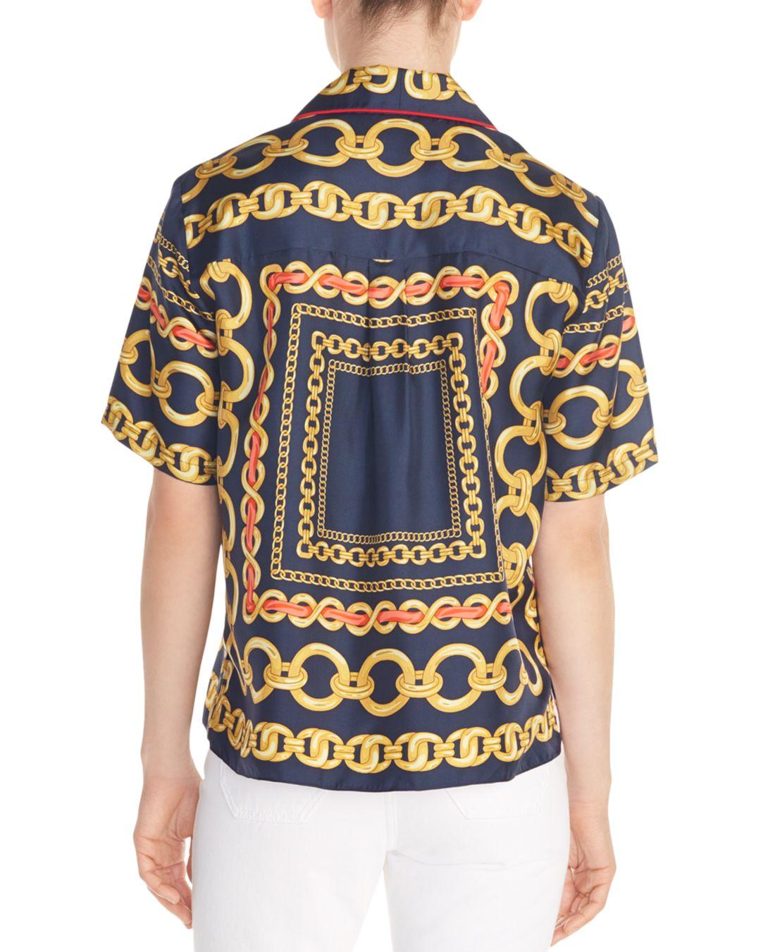 Sandro Mathias Chain - Print Silk Shirt 