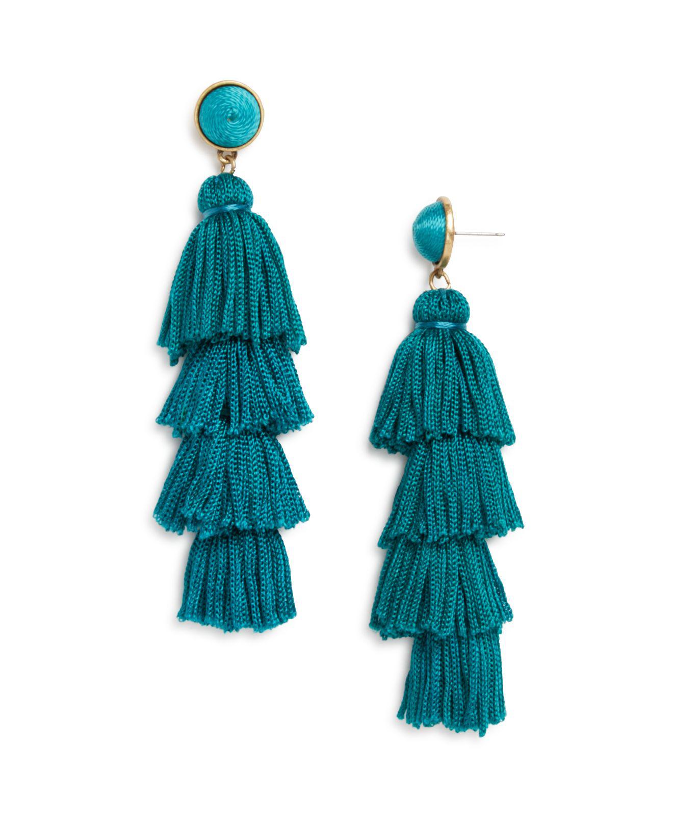 lyst baublebar tassel earrings in blue lyst baublebar tassel earrings in blue