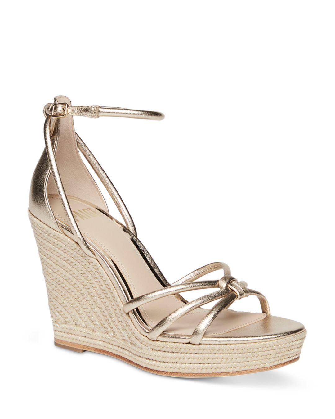 PAIGE Tami Ankle Strap Espadrille Wedge Sandals in Natural | Lyst