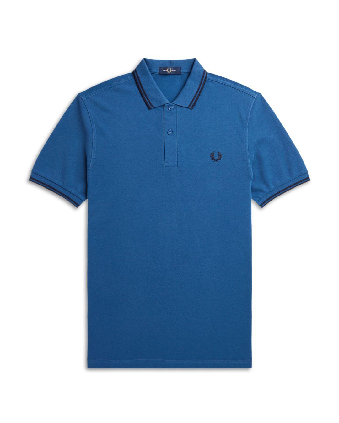 Fred Perry Twin Tipped Slim Fit Polo in Blue for Men | Lyst