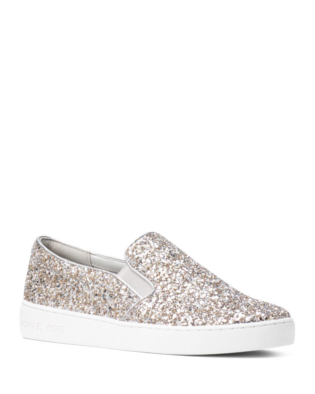 MICHAEL Michael Kors Women's Keaton Glitter Slip-on Sneakers | Lyst