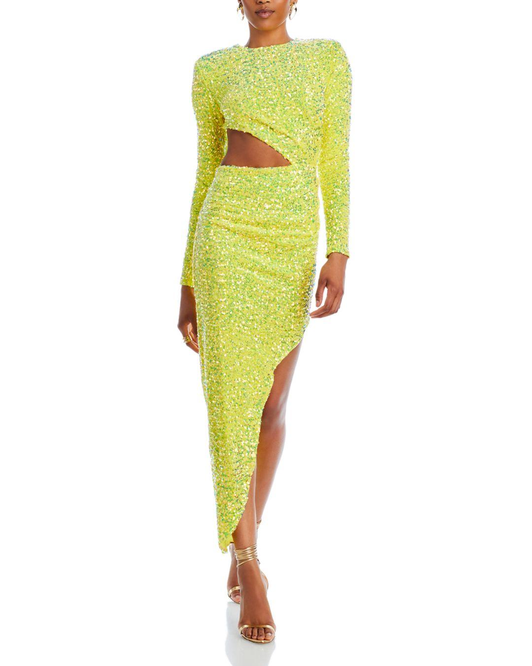 Bronx and Banco Ricky Sequin Dress in Yellow | Lyst