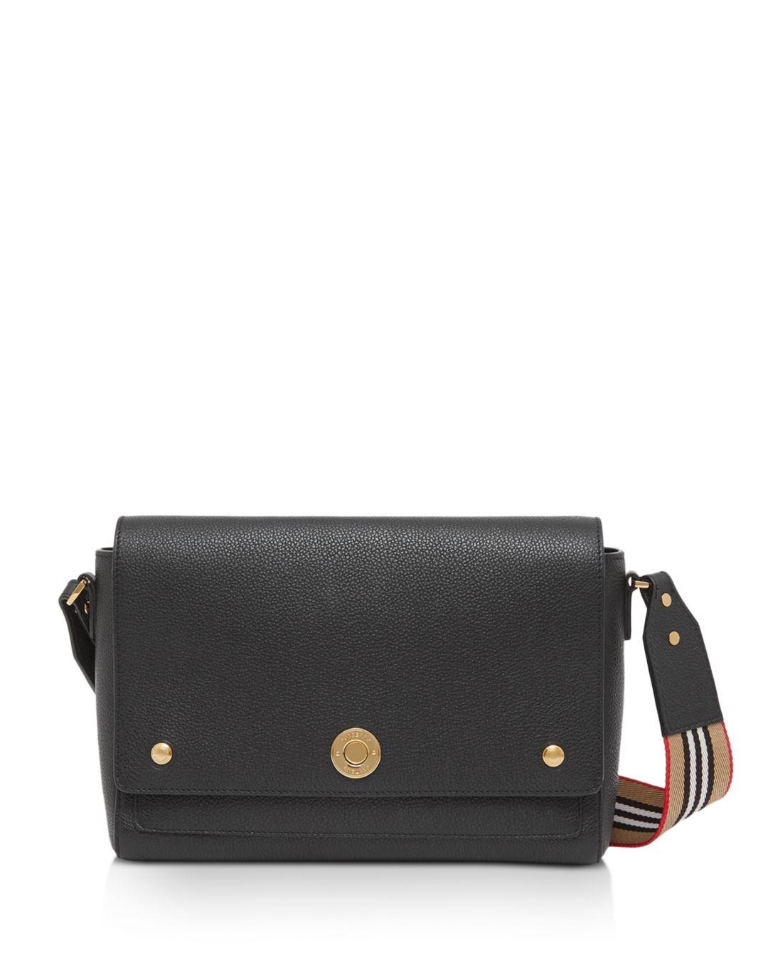 Burberry Grainy Leather Note Crossbody Bag# in Black/Gold (Black) | Lyst