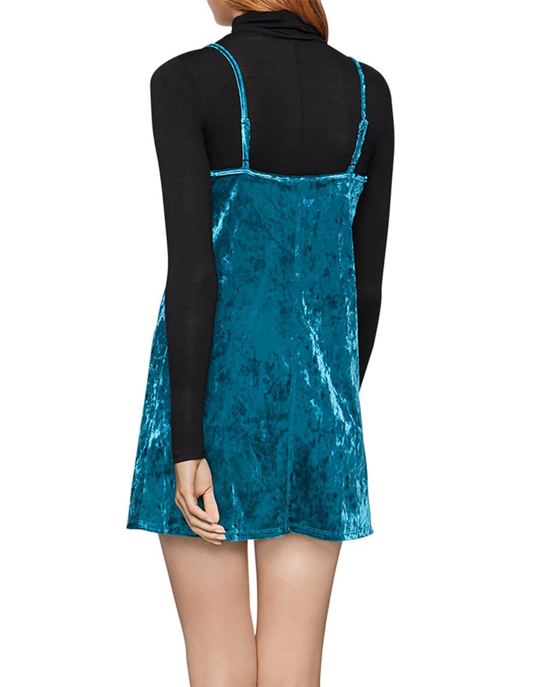 blue velvet slip dress