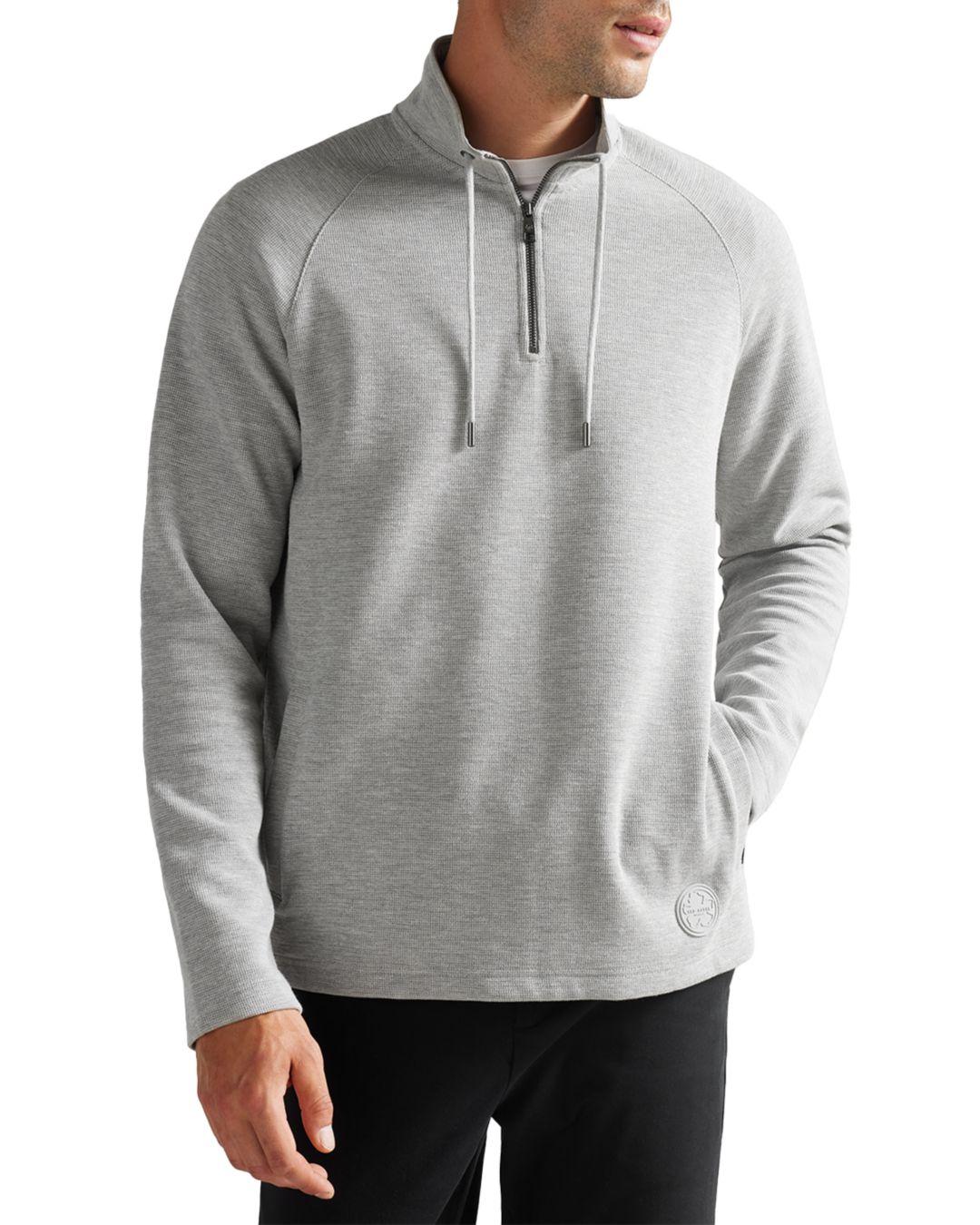 Ted Baker Synthetic Drovers Zip Front Funnel Neck Sweatshirt in Gray ...