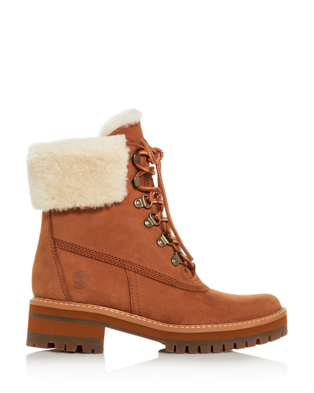 timberland courmayeur valley shearling saddle leather ankle boots