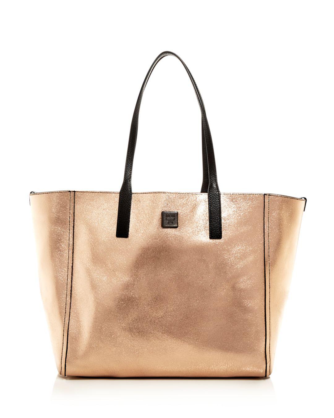 mcm leather shopper