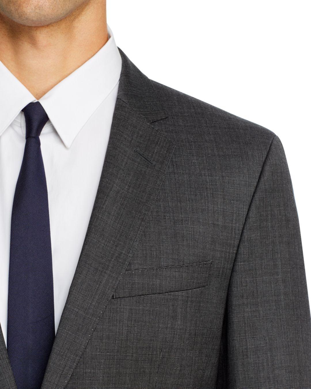 BOSS by HUGO BOSS Wool Huge/genius Birdseye Weave Slim Fit Suit in Charcoal  (Gray) for Men - Lyst