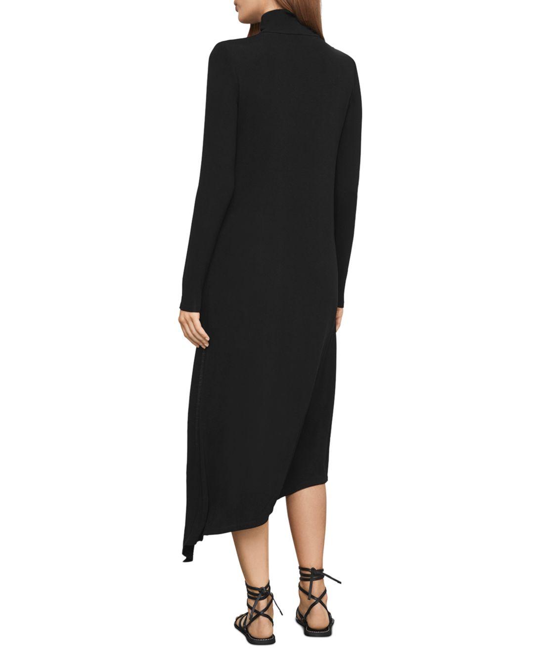 bcbg kabrina asymmetrical turtleneck dress