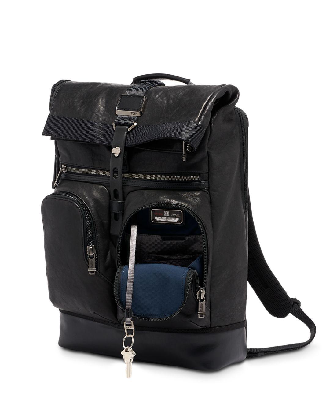 Tumi Cypress Roll Top Leather Backpack 