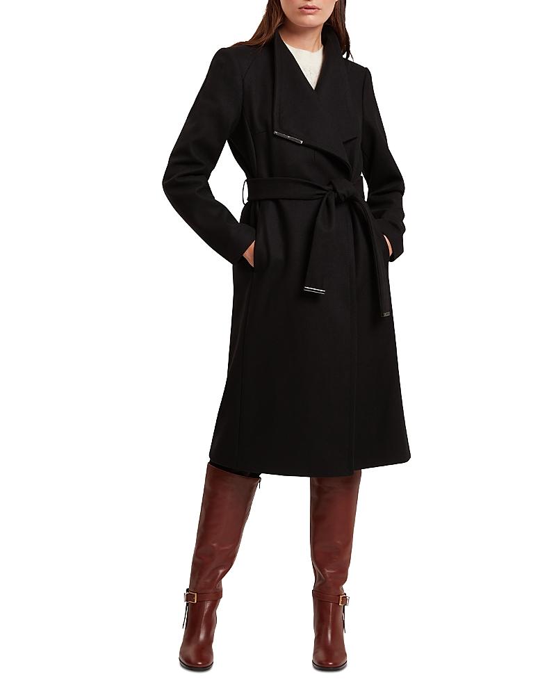 TED BAKER ノーカラー コート ジップアップ 黒 羊毛 合皮 ロング L Ted Baker Coats for Women | Online Sale up to 72% off | Lyst