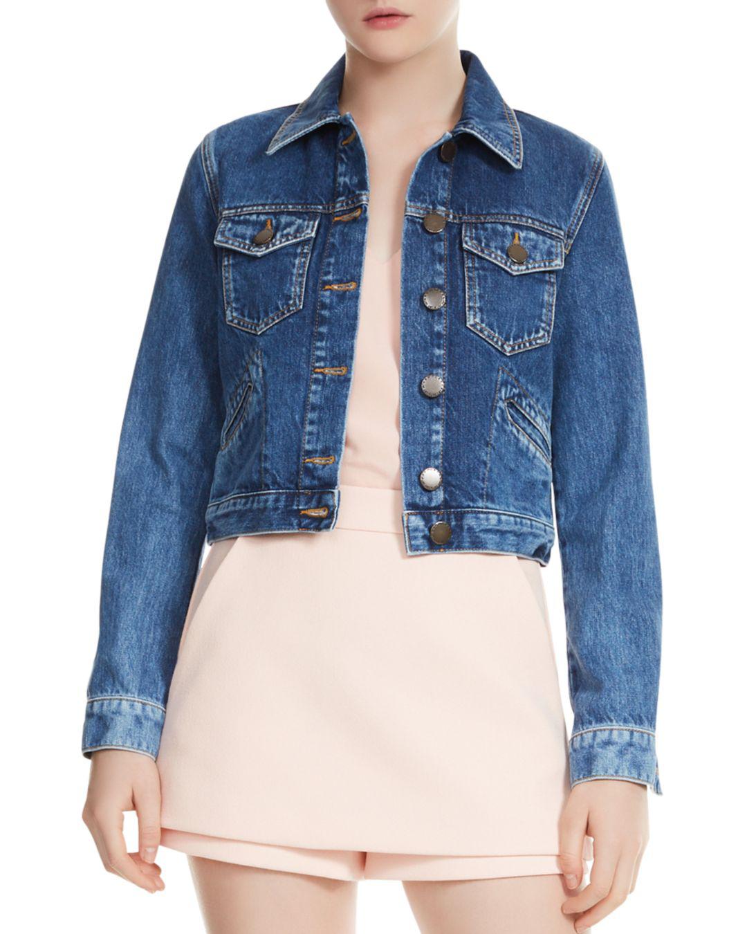 maje cropped denim jacket