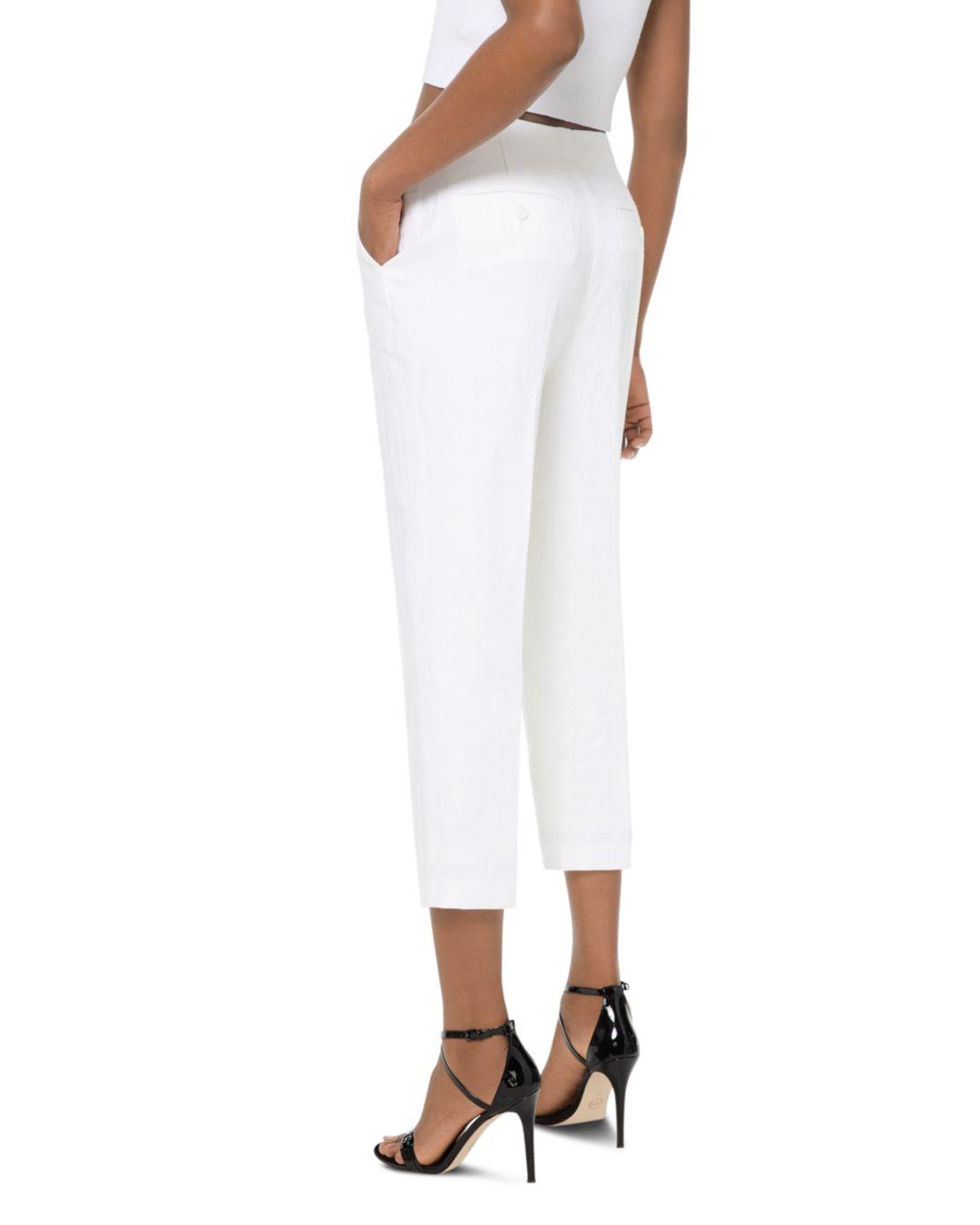 linen cut off trousers