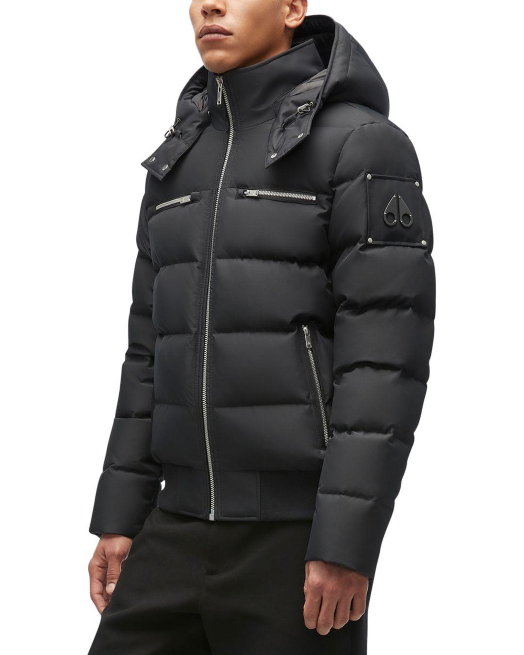 Moose Knuckles Fleece Cloud Quilted Boerum Bomber in Black for Men