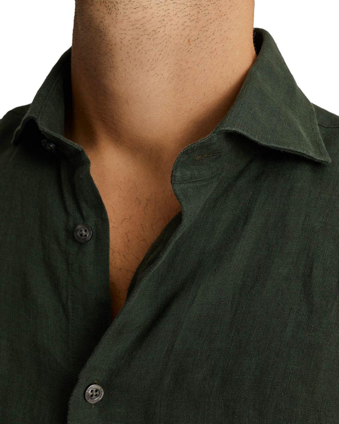 Reiss Ruban Linen Shirt in Khaki (Green 